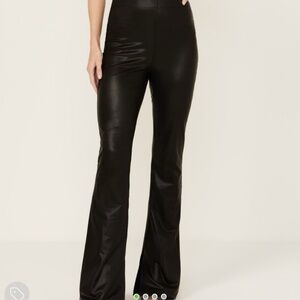 SHOW ME YOUR MUMU NASHVILLE faux leather high waisted flare pants